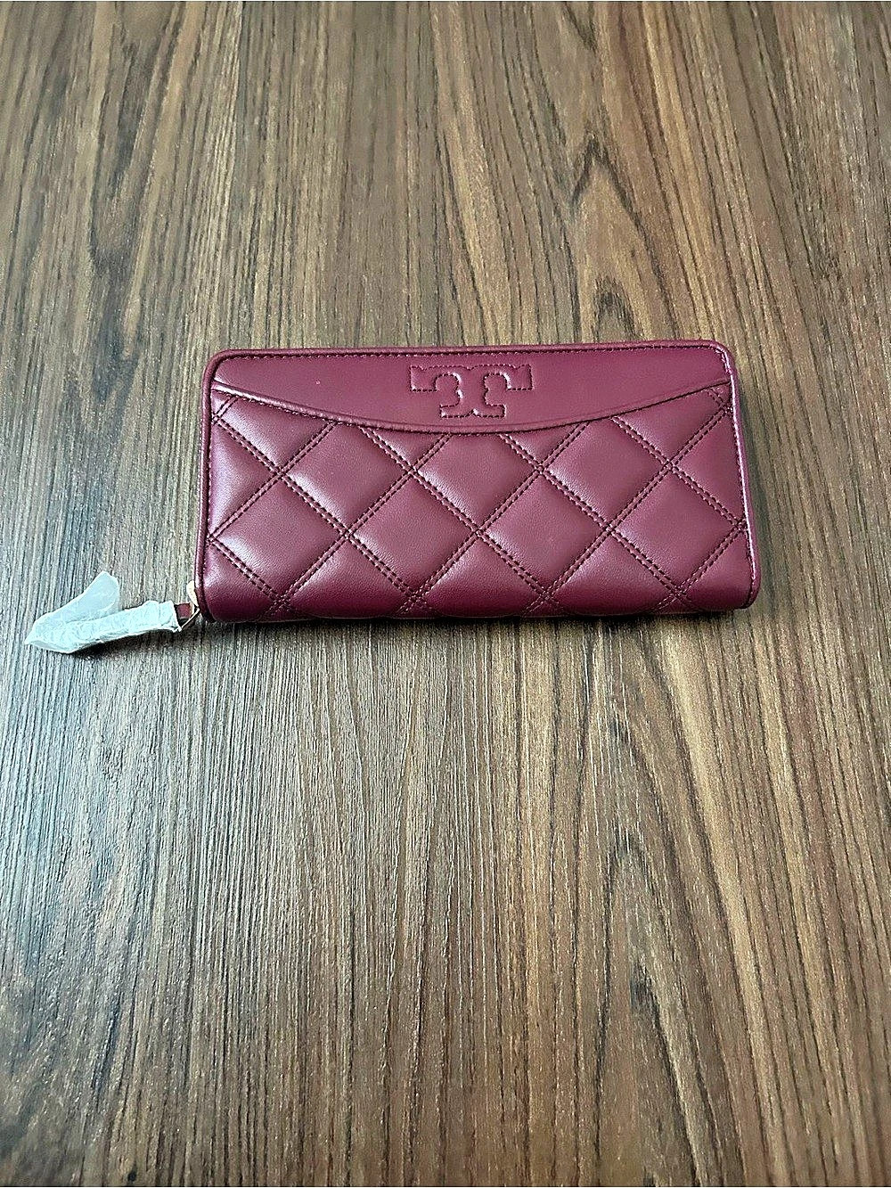 NWT Tory Burch Savannah Zip Continental Wallet Burgundy